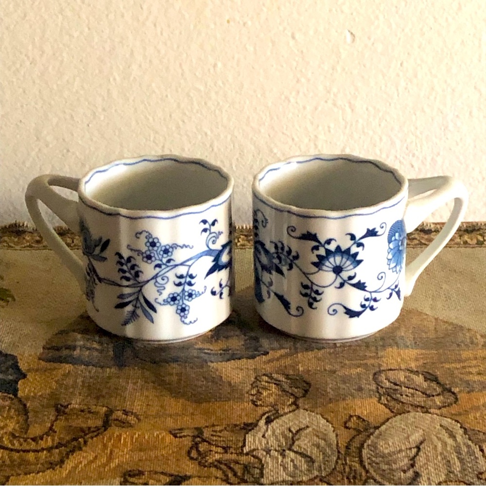 2 Vintage Blue Danube Porcelain Mugs